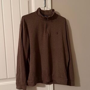 Polo by Ralph Lauren Men's Brown Half-Zip Pullover Sweater